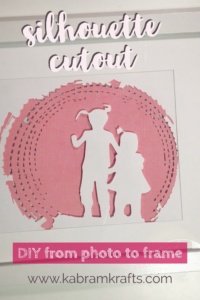 Custom Silhouette Cutout DIY from photo to frame kabramkrafts.com